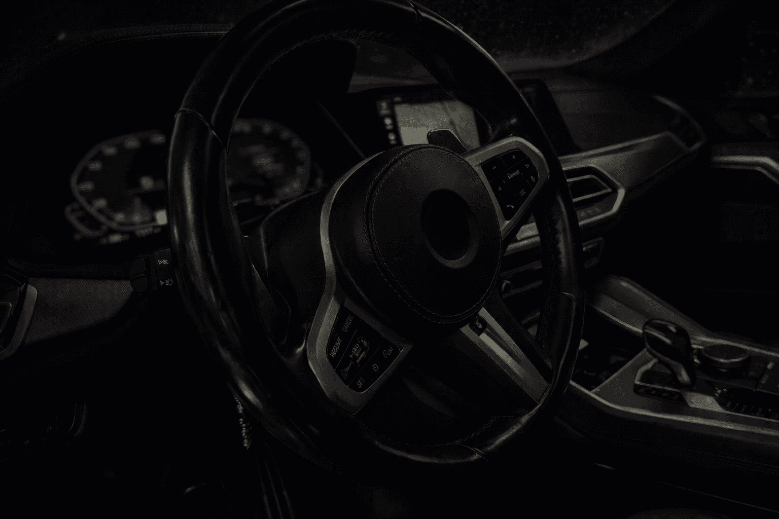 Performance sedan at night